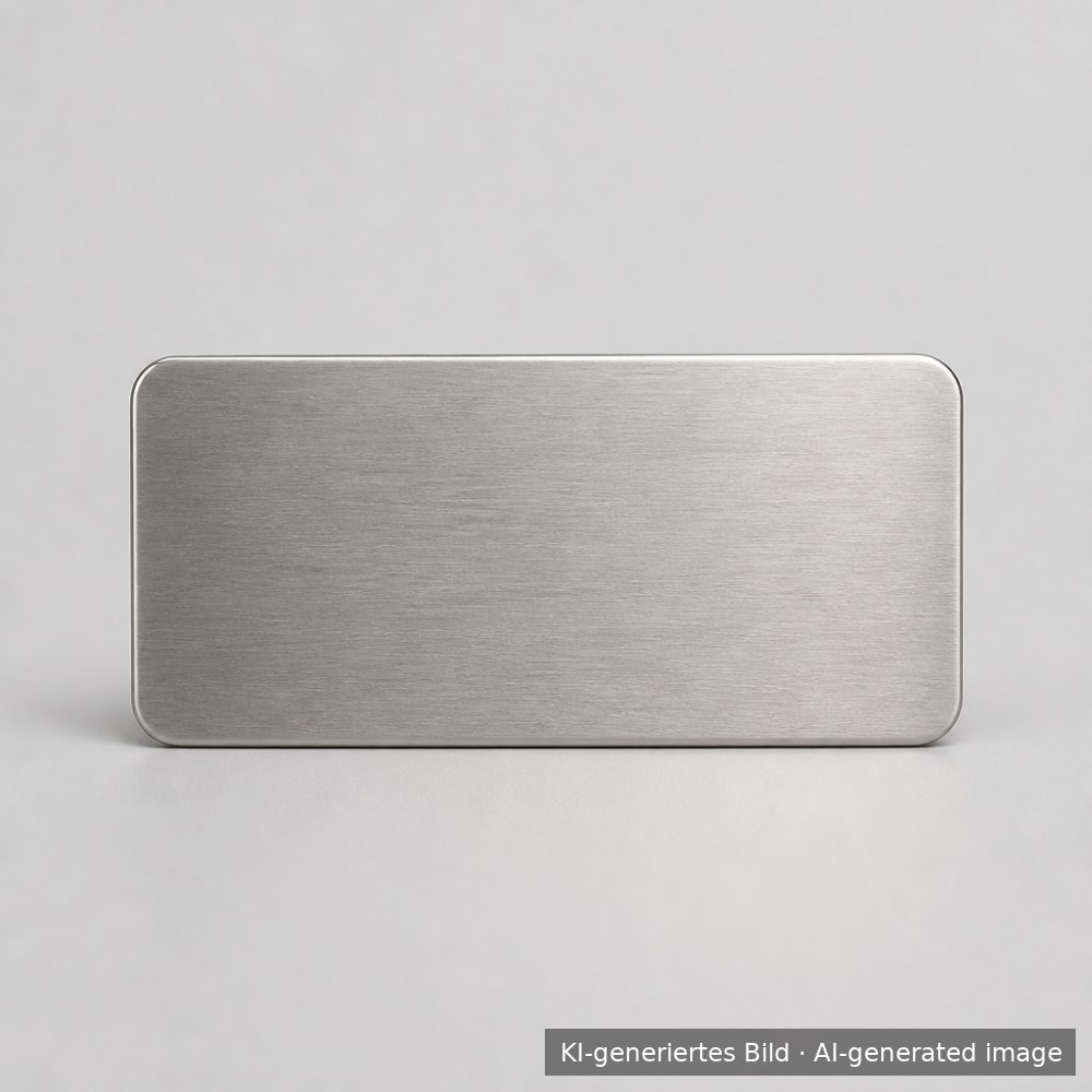DEMO · Namensschild Edelstahl, 150 × 40 mm