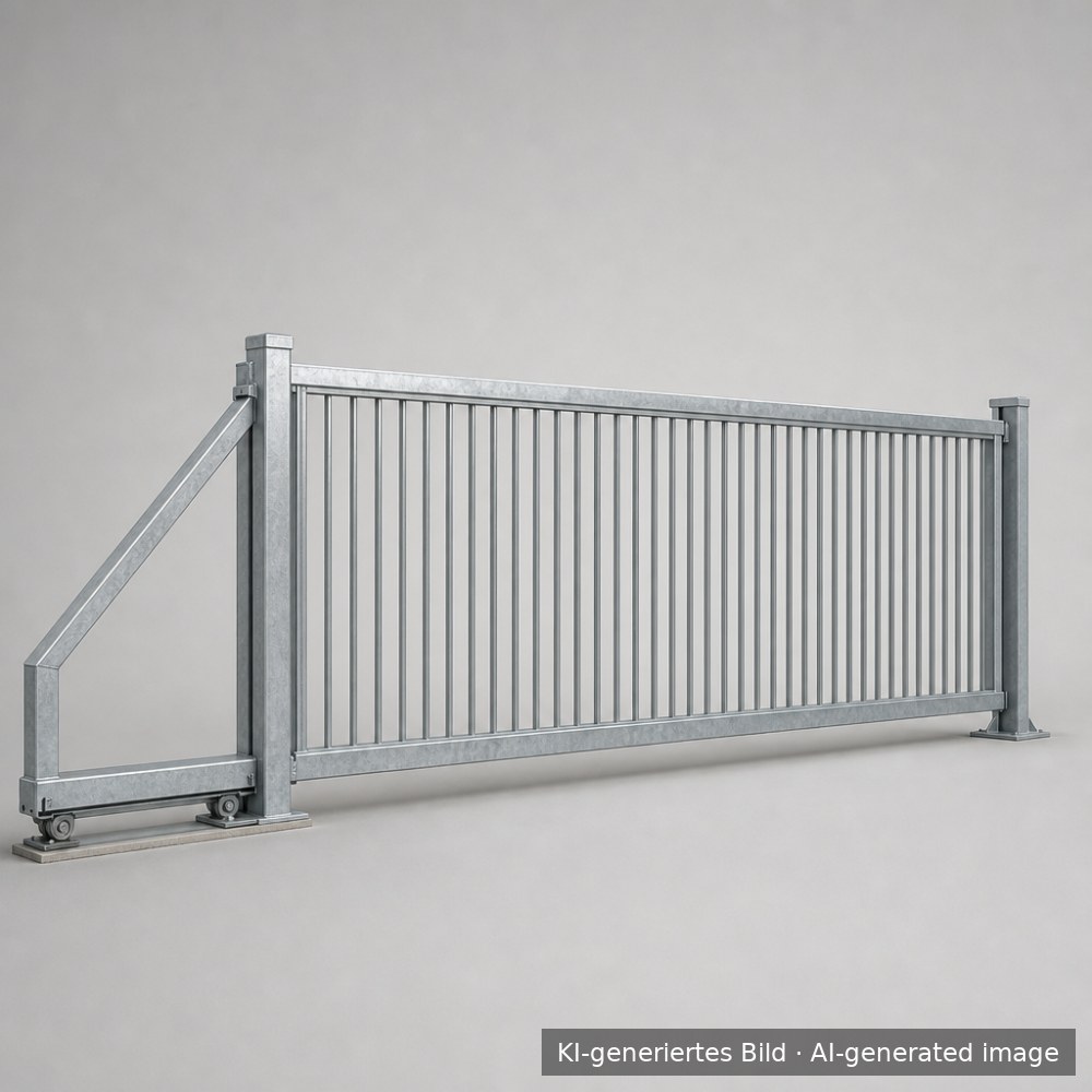 DEMO · Industrial cantilever sliding gate, galvanised